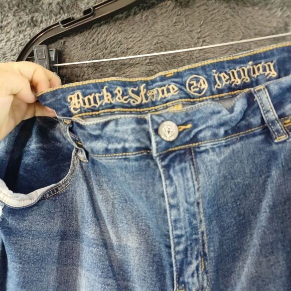 Rock & Stone Distresses Jeggings Size 24 Inseam: 31 inches - Picture 6 of 7